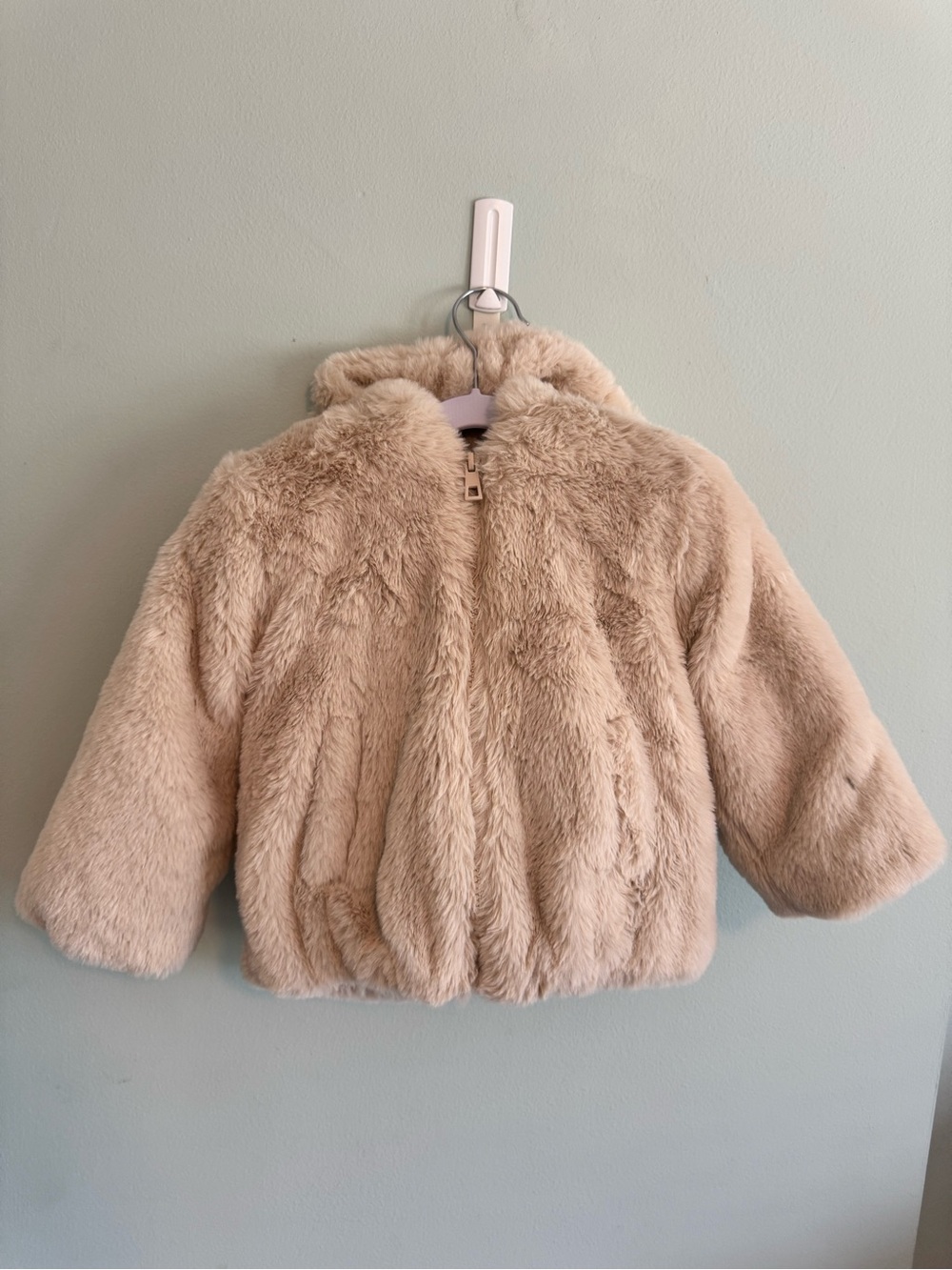 Zara Cream Faux Fur Jacket for Kids